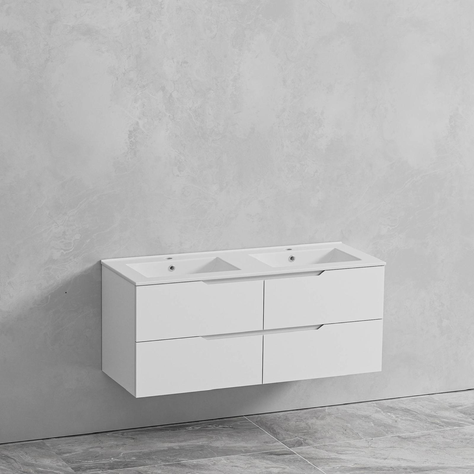 MEUBLE DOUBLE VASQUE BLANC 120CM