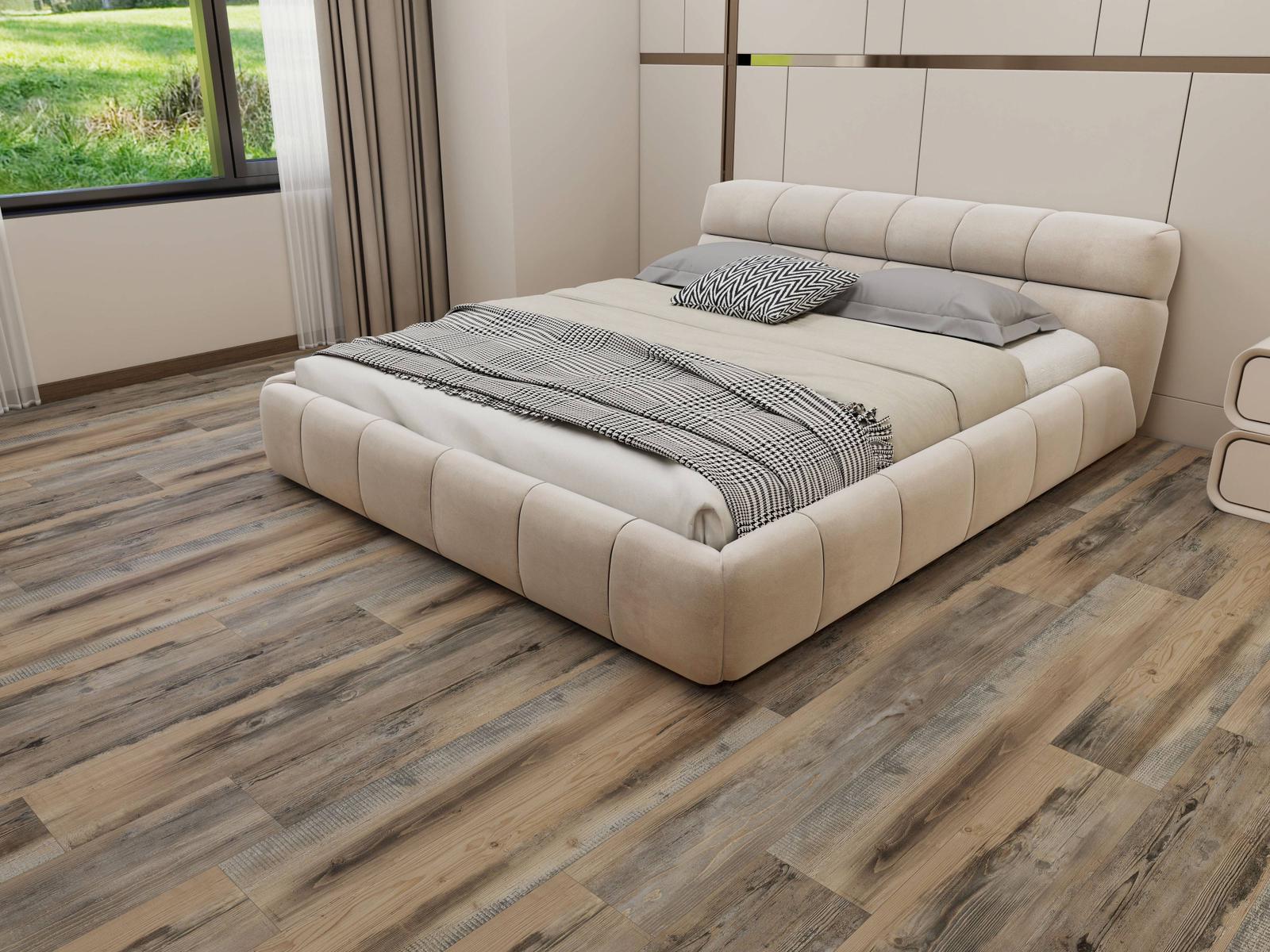 LAME PVC CLIPSABLE ASPECT BOIS PIN VIEILLI (5,5MM D'EPAISSEUR) SOUS-COUCHE INTEGREE, GARANTIE 20 ANS