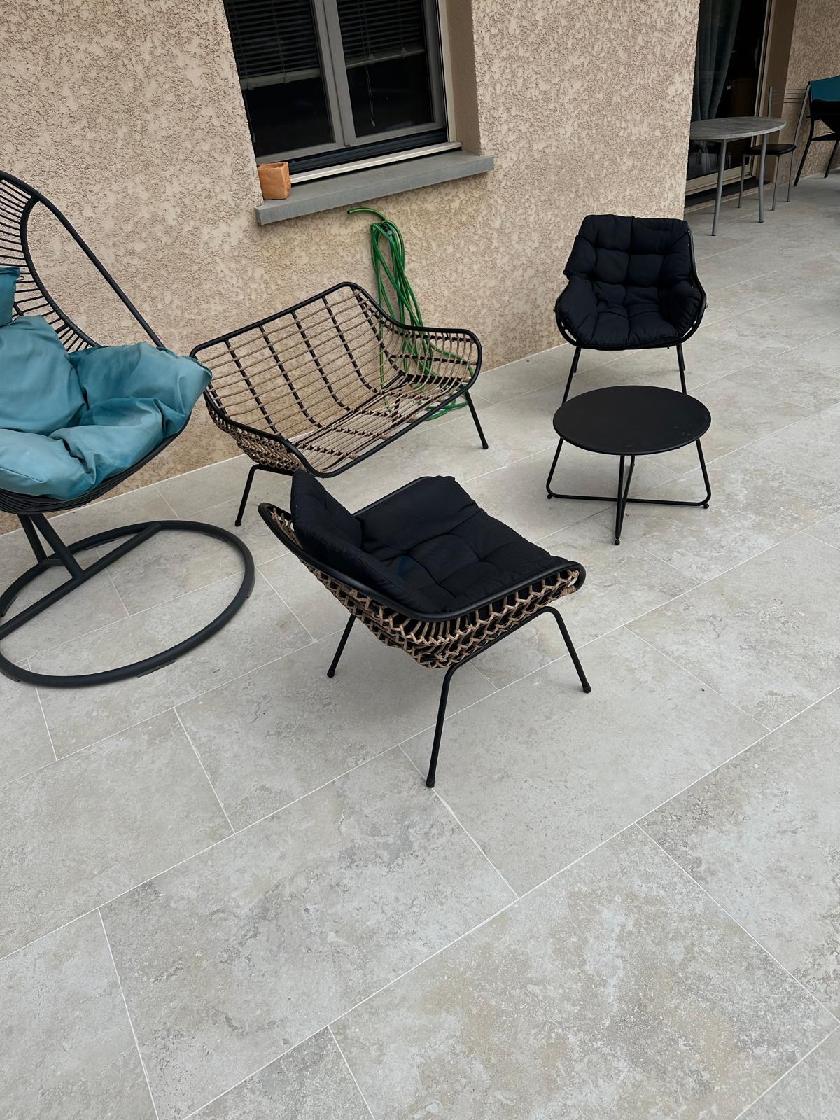 Dalle extérieur imitation travertin en 60x90cm
