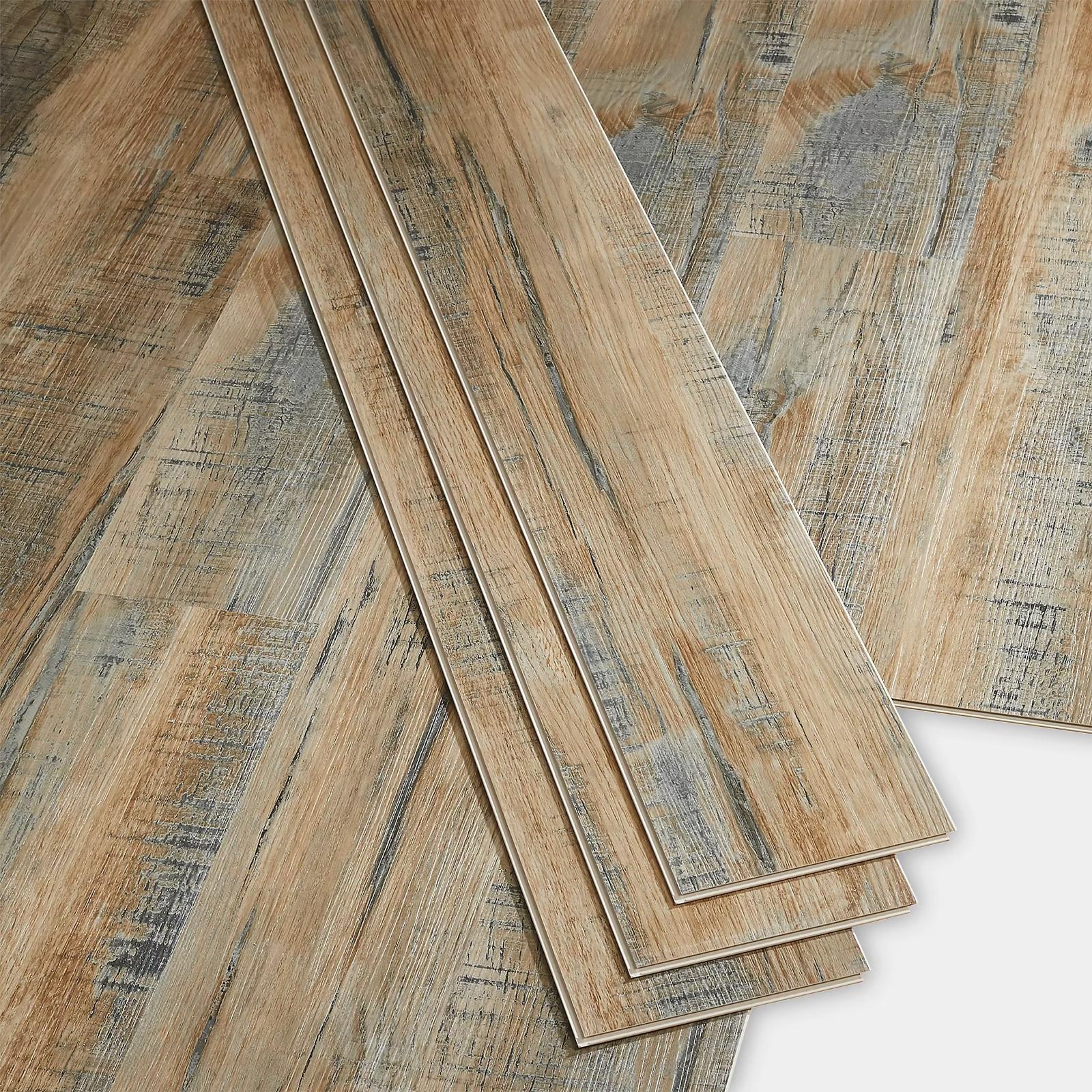 LAME PVC CLIPSABLE ASPECT BOIS PIN VIEILLI (5,5MM D'EPAISSEUR) SOUS-COUCHE INTEGREE, GARANTIE 20 ANS