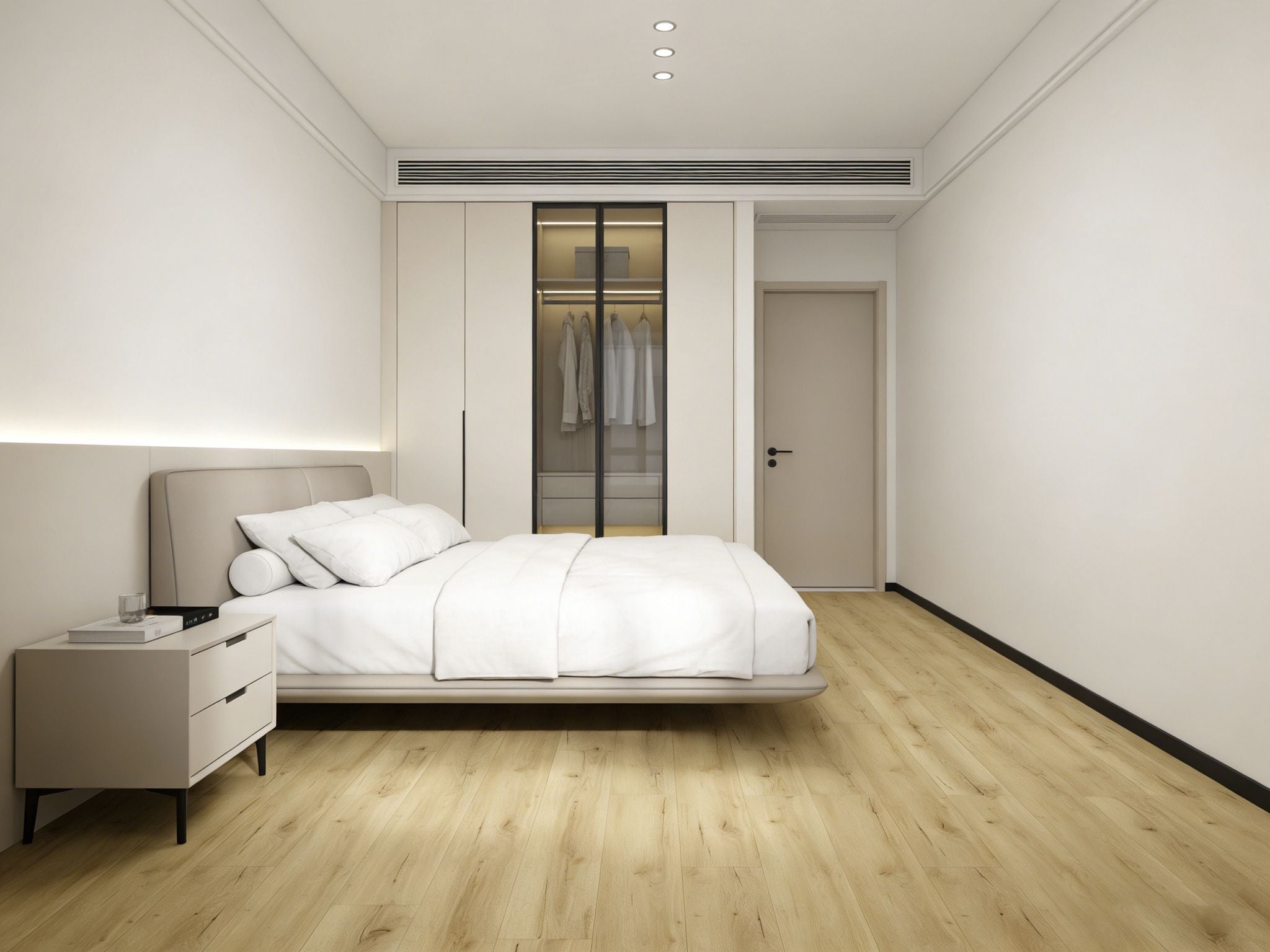 PARQUET STRATIFIE CHENE CLAIR VEINE NOIR 8MM AC5
