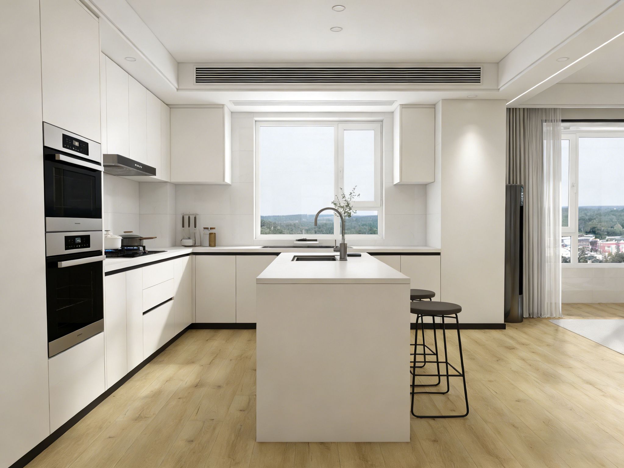 PARQUET STRATIFIE CHENE CLAIR VEINE NOIR 8MM AC5