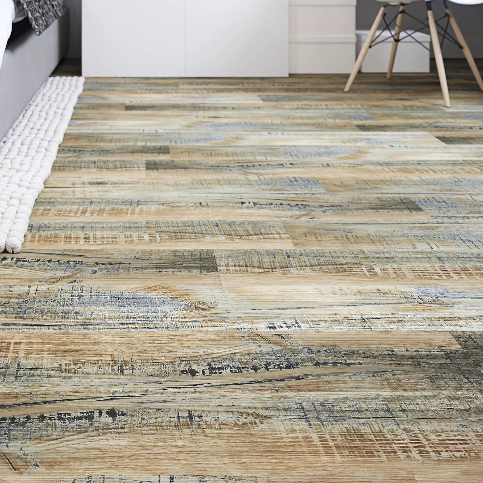 LAME PVC CLIPSABLE ASPECT BOIS PIN VIEILLI (5,5MM D'EPAISSEUR) SOUS-COUCHE INTEGREE, GARANTIE 20 ANS